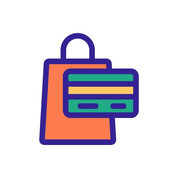 Vetor de ícone de cartão e compras. Isolado contorno símbolo ilustração —  Vetores de Stock