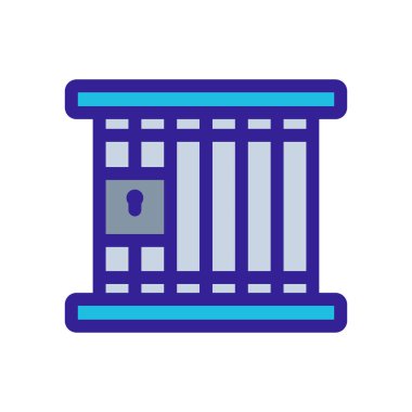 Hapishane hücre ikonu vektörü. İzole edilmiş kontür sembolü gösterimi