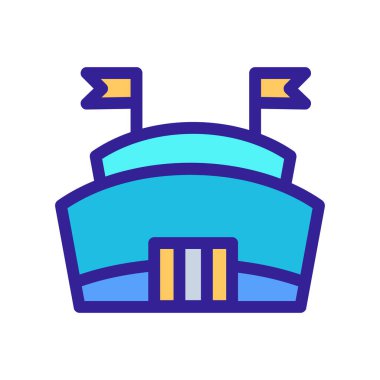 Stadyum ikon vektörü. İzole edilmiş kontür sembolü gösterimi