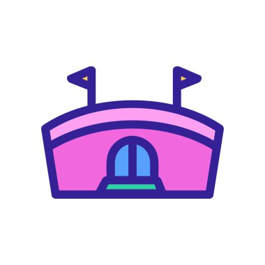 Stadyum ikon vektörü. İzole edilmiş kontür sembolü gösterimi