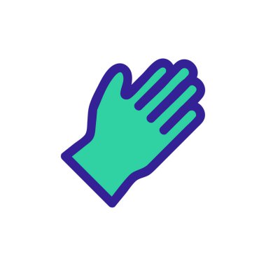 Lastik eldiven ikon vektörü. İzole edilmiş kontür sembolü gösterimi