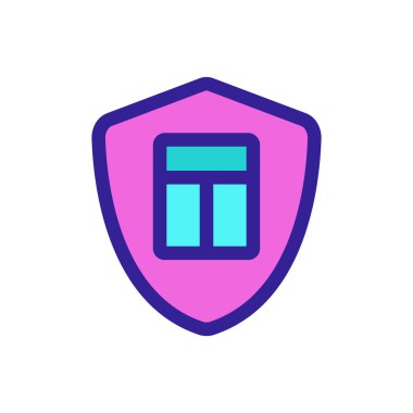 Pencere simgesi vektörünü koru. İzole edilmiş kontür sembolü gösterimi