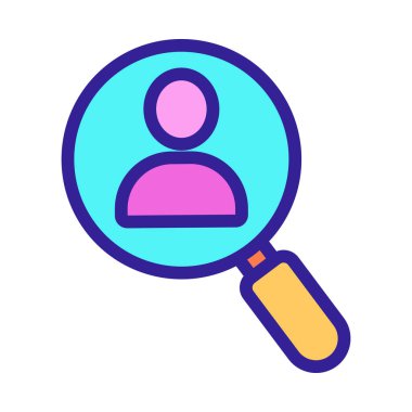 Katılımcı simge vektörünü ara. İzole edilmiş kontür sembolü gösterimi