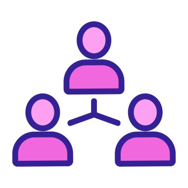 Birçok kullanıcı simgesi vektörü. İzole edilmiş kontür sembolü gösterimi