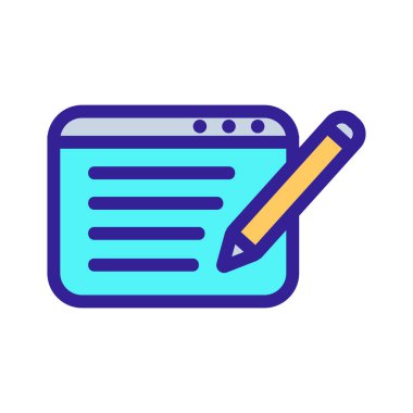 Vektör simgesinin bir gözden geçirmesini yazın. İzole edilmiş kontür sembolü gösterimi