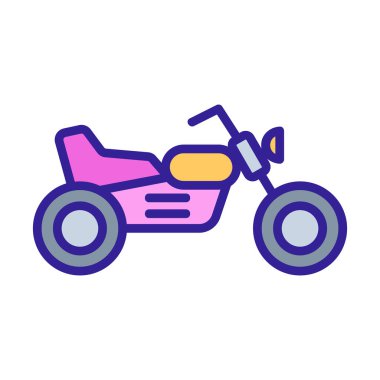 Motosiklet ikonu vektörü. İzole edilmiş kontür sembolü gösterimi