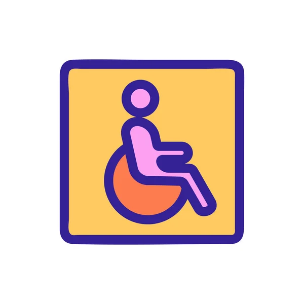 Parking dla niepełnosprawnych wektor ikony. Ilustracja izolowanego symbolu konturu — Wektor stockowy