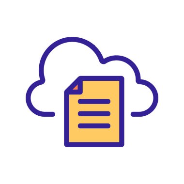 Bulut depolama ikonu vektörü. İzole edilmiş kontür sembolü gösterimi