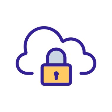 Bulut depolama ikonu vektörü. İzole edilmiş kontür sembolü gösterimi