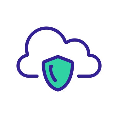 Bulut depolama ikonu vektörü. İzole edilmiş kontür sembolü gösterimi