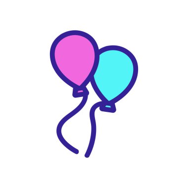 Balon simgesi vektörü. İzole edilmiş kontür sembolü gösterimi