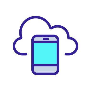 Bulut depolama ikonu vektörü. İzole edilmiş kontür sembolü gösterimi