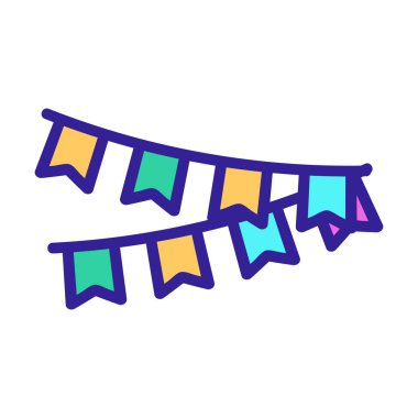 Simge vektörünü süslemek için çelenkler. İzole edilmiş kontür sembolü gösterimi