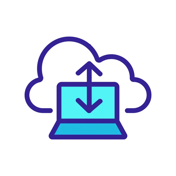 Vettore icona cloud storage. Illustrazione del simbolo del contorno isolato — Vettoriale Stock