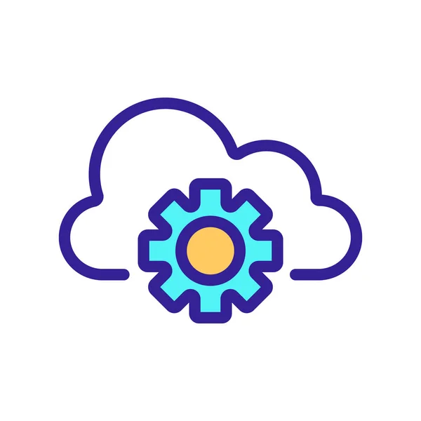 Cloud storage icon vector. Isolated contour symbol illustration — Stock Vector