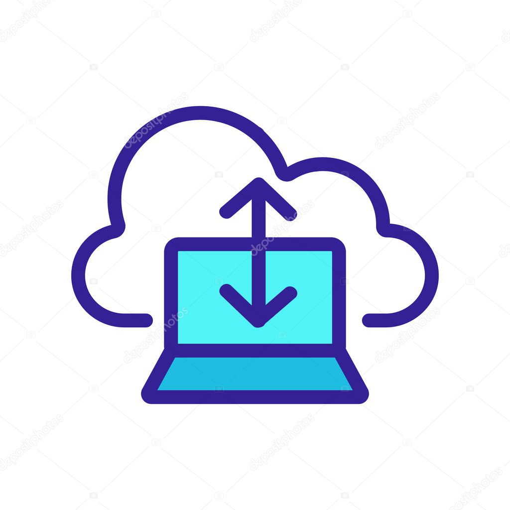 Cloud storage icon vector. A thin line sign. Isolated contour symbol illustration