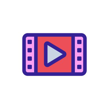 Telefon ikon vektöründeki video. İzole edilmiş kontür sembolü gösterimi