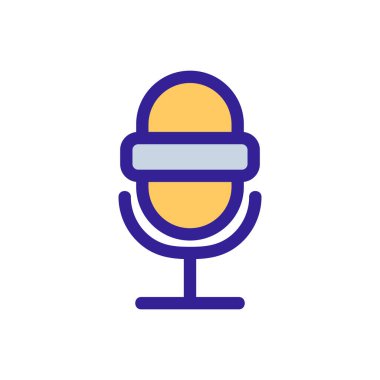 mikrofon ikon vektörü. İzole edilmiş kontür sembolü gösterimi