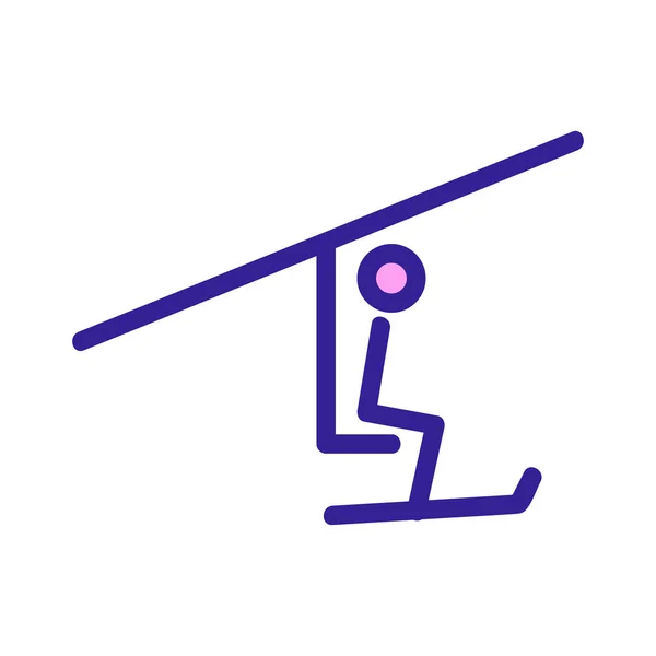 Escalador no vetor de ícones do elevador. Isolado contorno símbolo ilustração — Vetor de Stock
