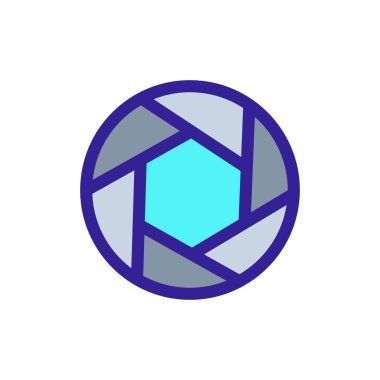 Kamera simgesi vektörü. İzole edilmiş kontür sembolü gösterimi