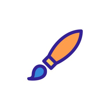 Vektör simgesini çizmek için fırçala. İzole edilmiş kontür sembolü gösterimi