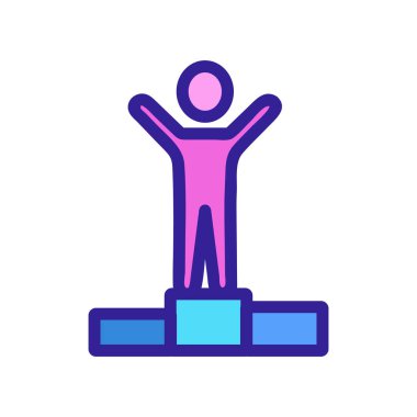 Kaidedeki kazanan bir ikon vektörü. İzole edilmiş kontür sembolü gösterimi