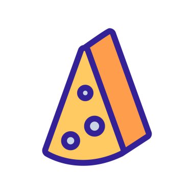 Peynir ikonu vektörü. İzole edilmiş kontür sembolü gösterimi