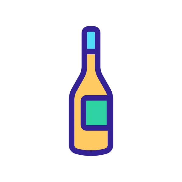 Una botella de vino vector icono. Ilustración del símbolo de contorno aislado — Vector de stock