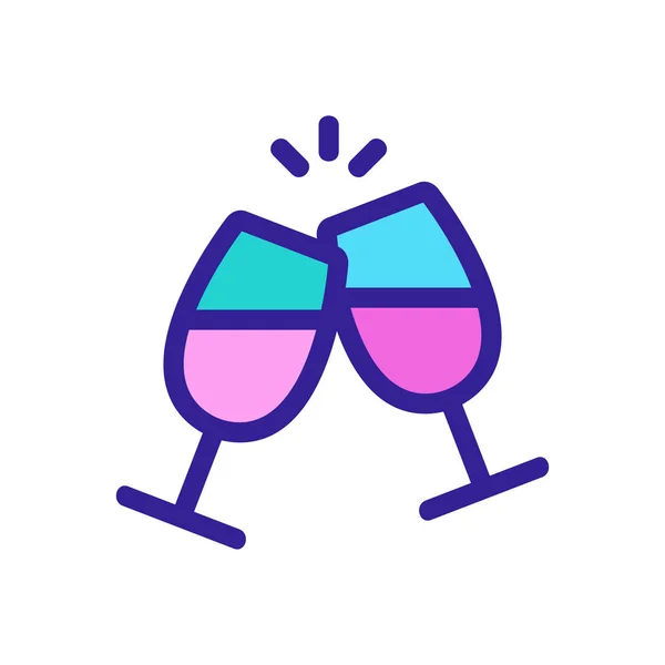 Glazen wijn icoon vector. Geïsoleerde contoursymbool illustratie — Stockvector