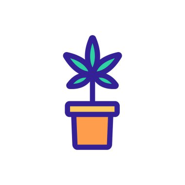 Esrar bir çömlek ikonu vektöründe. İzole edilmiş kontür sembolü gösterimi