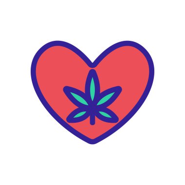 Kenevir ikon vektörü sevgisi. İzole edilmiş kontür sembolü gösterimi