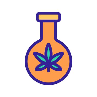 Ambalaj ikonu vektöründe esrar. İzole edilmiş kontür sembolü gösterimi