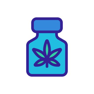 Ambalaj ikonu vektöründe esrar. İzole edilmiş kontür sembolü gösterimi