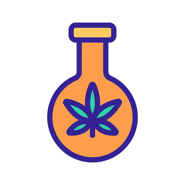 Cannabis en el vector icono de embalaje. Ilustración del símbolo de contorno aislado — Vector de stock