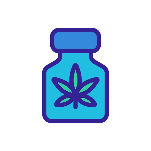 Cannabis en el vector icono de embalaje. Ilustración del símbolo de contorno aislado — Vector de stock