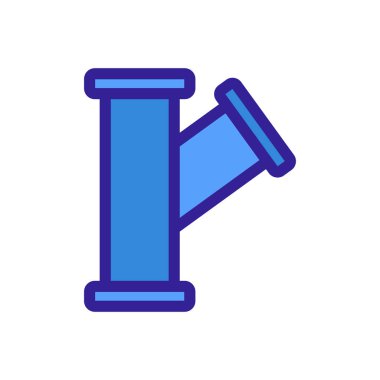 Boru simgesi vektörü. İzole edilmiş kontür sembolü gösterimi