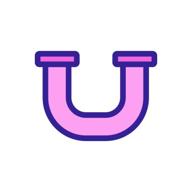 Boru simgesi vektörü. İzole edilmiş kontür sembolü gösterimi