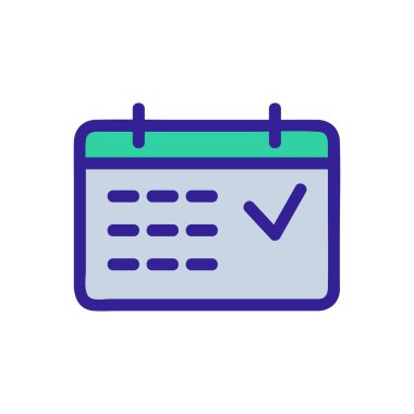 Simge vektörünün tarihini planla. İzole edilmiş kontür sembolü gösterimi