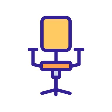 Çalışma koltuğu ikonu bir vektördür. İzole edilmiş kontür sembolü gösterimi