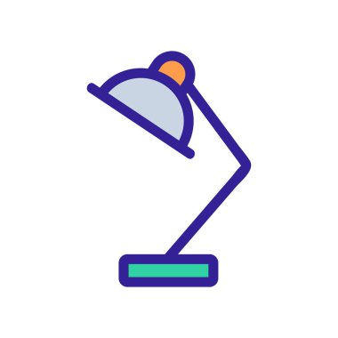 Masa lambası ikon vektörü. İzole edilmiş kontür sembolü gösterimi