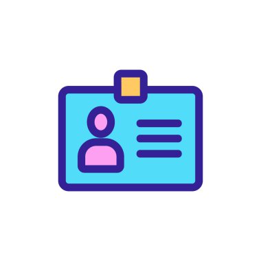 Rozet çalışan simgesi vektörü. İzole edilmiş kontür sembolü gösterimi