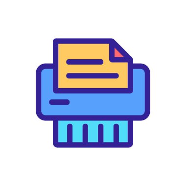 Ofis yazıcı simgesi vektörü. İzole edilmiş kontür sembolü gösterimi