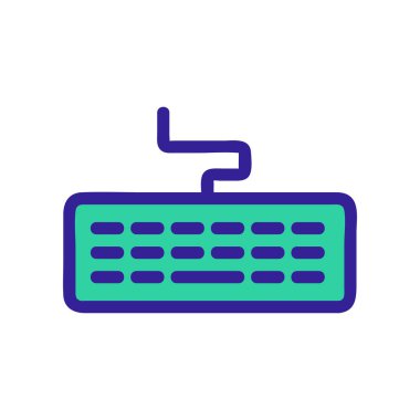 Klavye simgesi vektörü çalışıyor. İzole edilmiş kontür sembolü gösterimi