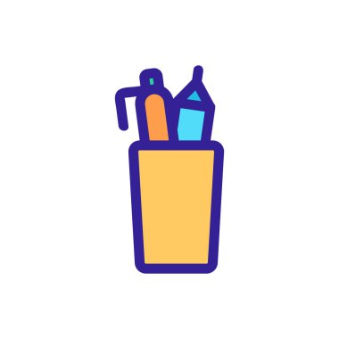 Kırtasiye simgesi vektörü. İzole edilmiş kontür sembolü gösterimi