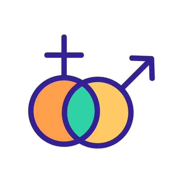 Un vector icono de matrimonio multi sexo. Ilustración del símbolo de contorno aislado — Vector de stock