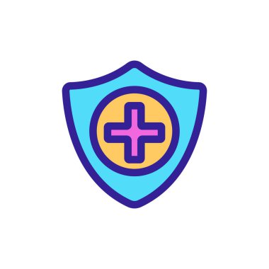 Sağlık sigortası ikonu vektörü. İzole edilmiş kontür sembolü gösterimi