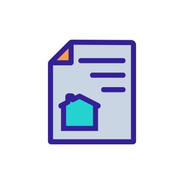 Ev sigortası ikonu vektörü. İzole edilmiş kontür sembolü gösterimi