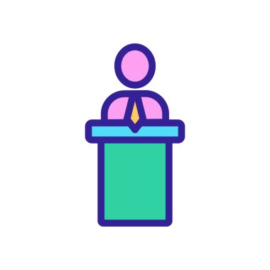 Vekil ikon vektörünün konuşması. İzole edilmiş kontür sembolü gösterimi