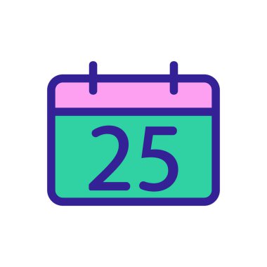 Noel tarihi ikonu vektörü. İzole edilmiş kontür sembolü gösterimi