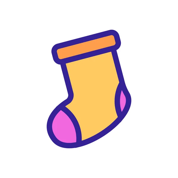 Vektor ikony vánoční ponožky. Izolovaný obrysový symbol ilustrace — Stockový vektor